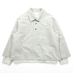URU TOKYO プルオーバーブルゾン レイヤードジャケット S ベージュ リネン 短丈 PULLOVER LAYERED BLOUSON 22SCL01 日本製