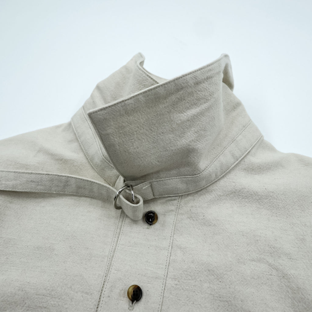 URU TOKYO プルオーバーブルゾン レイヤードジャケット S ベージュ リネン 短丈 PULLOVER LAYERED BLOUSON 22SCL01 日本製