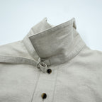 URU TOKYO プルオーバーブルゾン レイヤードジャケット S ベージュ リネン 短丈 PULLOVER LAYERED BLOUSON 22SCL01 日本製