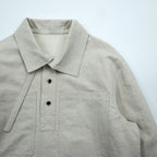 URU TOKYO プルオーバーブルゾン レイヤードジャケット S ベージュ リネン 短丈 PULLOVER LAYERED BLOUSON 22SCL01 日本製