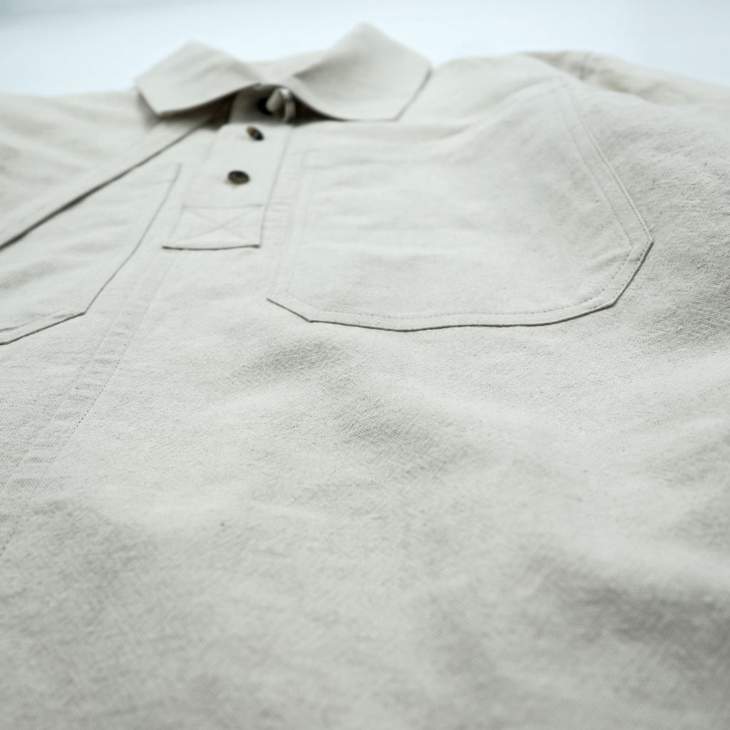 URU TOKYO プルオーバーブルゾン レイヤードジャケット S ベージュ リネン 短丈 PULLOVER LAYERED BLOUSON 22SCL01 日本製