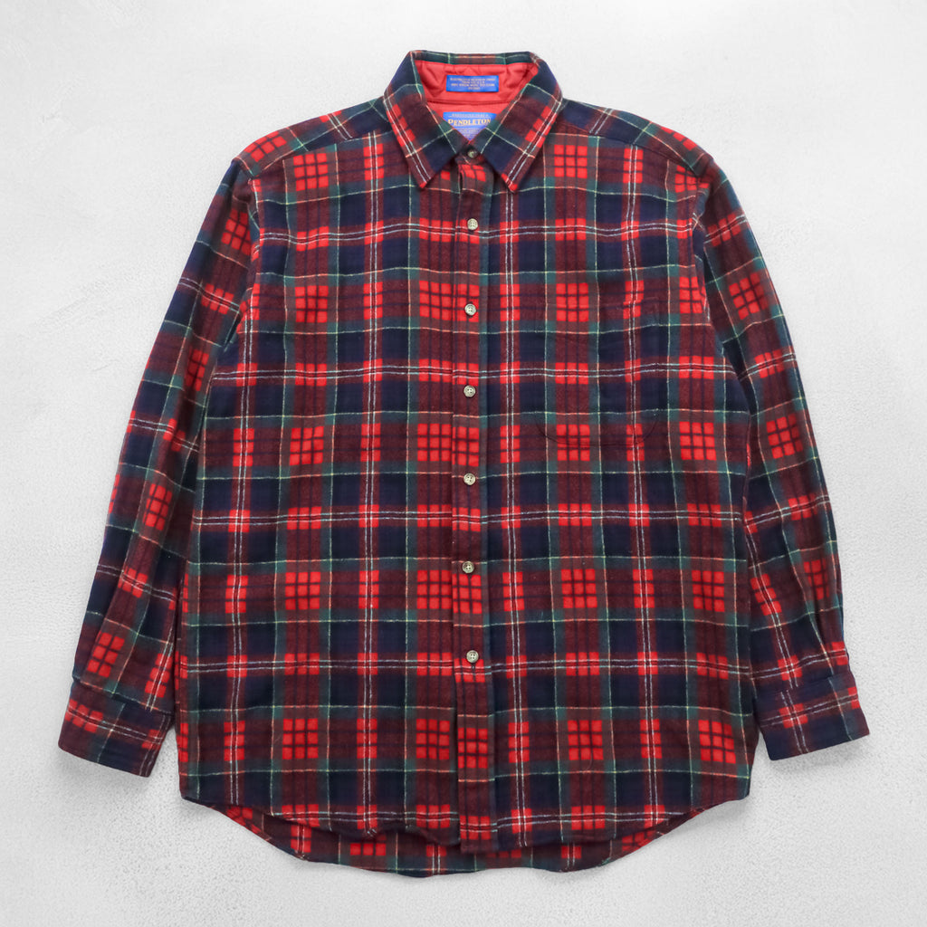 PENDLETON Flannel Shirt M Checked Red, Navy, Green
