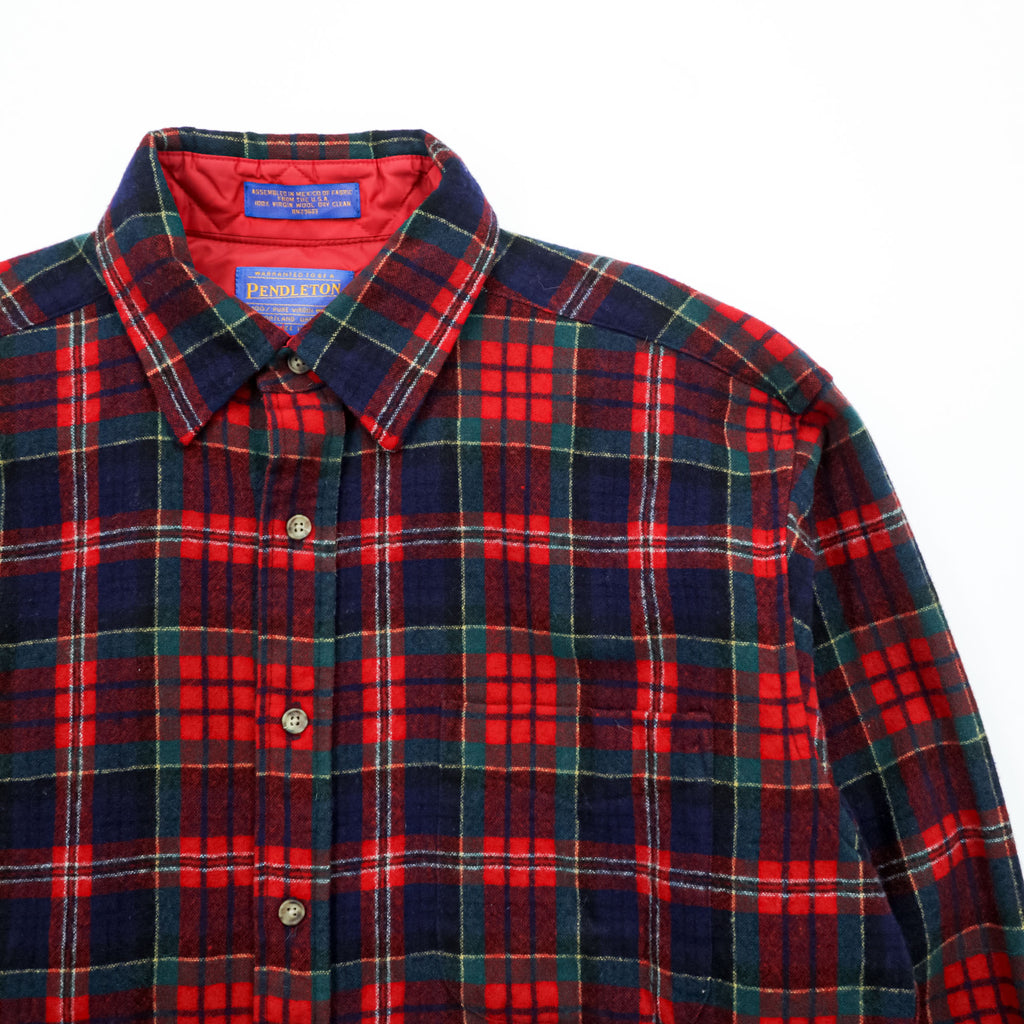 PENDLETON Flannel Shirt M Checked Red, Navy, Green
