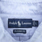 Ralph Lauren 90s Classic Fit Oxford Button-Down Shirt Small Pony Embroidered Blue L