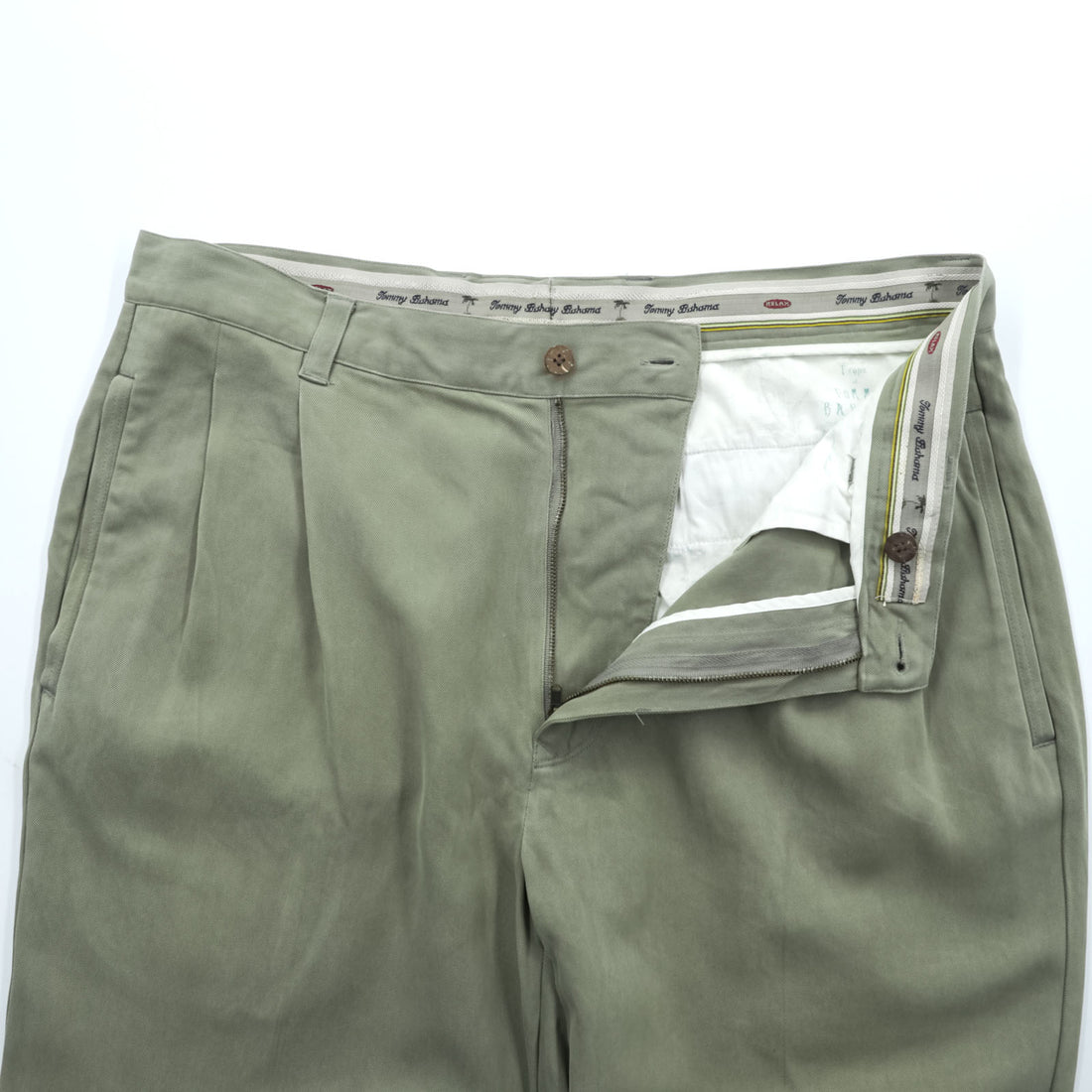 TOMMY BAHAMA 90年代 ヴィンテージ 2タック ワイド スラックス パンツ L ベージュ シルク RELAX FIT