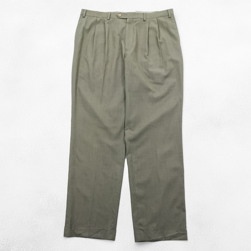 Ralph Lauren 90年代 2タック ワイド スラックス パンツ L ブラウン レーヨン WASHABLE