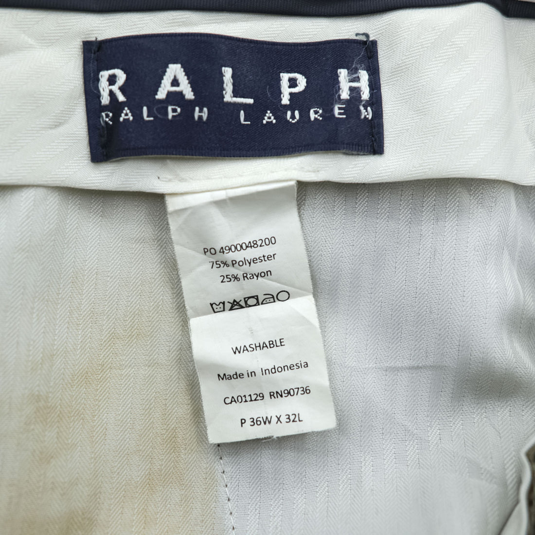 Ralph Lauren 90年代 2タック ワイド スラックス パンツ L ブラウン レーヨン WASHABLE