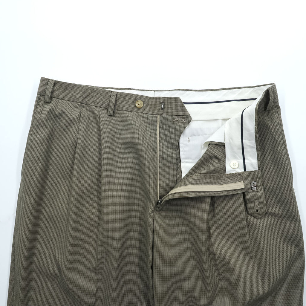 Ralph Lauren 90年代 2タック ワイド スラックス パンツ L ブラウン レーヨン WASHABLE