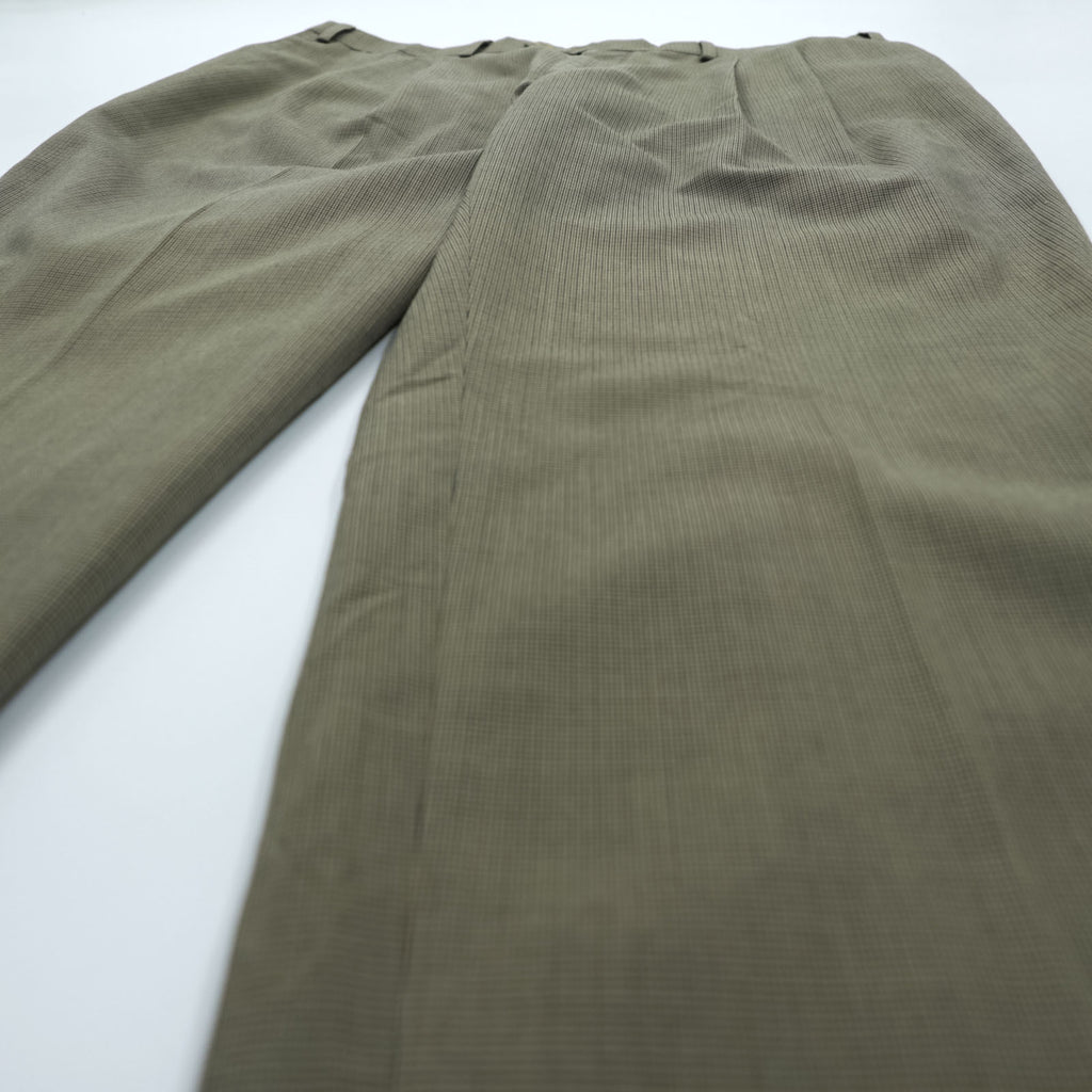 Ralph Lauren 90年代 2タック ワイド スラックス パンツ L ブラウン レーヨン WASHABLE