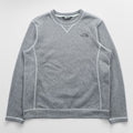 The North Face Crewneck Sweatshirt Grey L Embroidered Logo V-Stitch Pullover