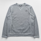 The North Face Crewneck Sweatshirt Grey L Embroidered Logo V-Stitch Pullover