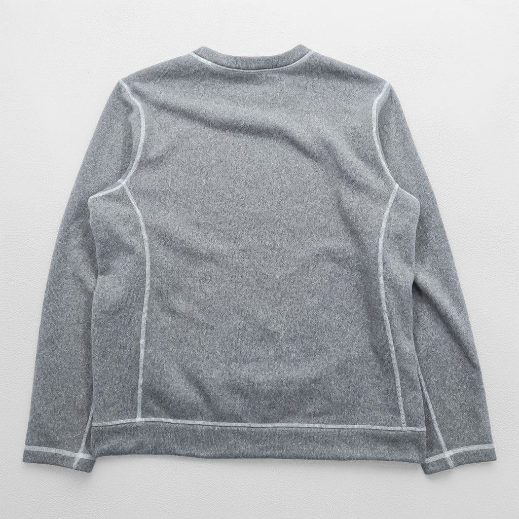 The North Face Crewneck Sweatshirt Grey L Embroidered Logo V-Stitch Pullover
