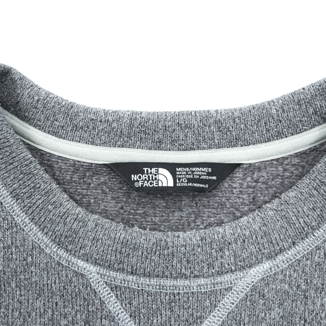 The North Face Crewneck Sweatshirt Grey L Embroidered Logo V-Stitch Pullover