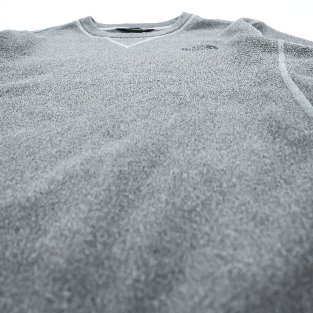 The North Face Crewneck Sweatshirt Grey L Embroidered Logo V-Stitch Pullover