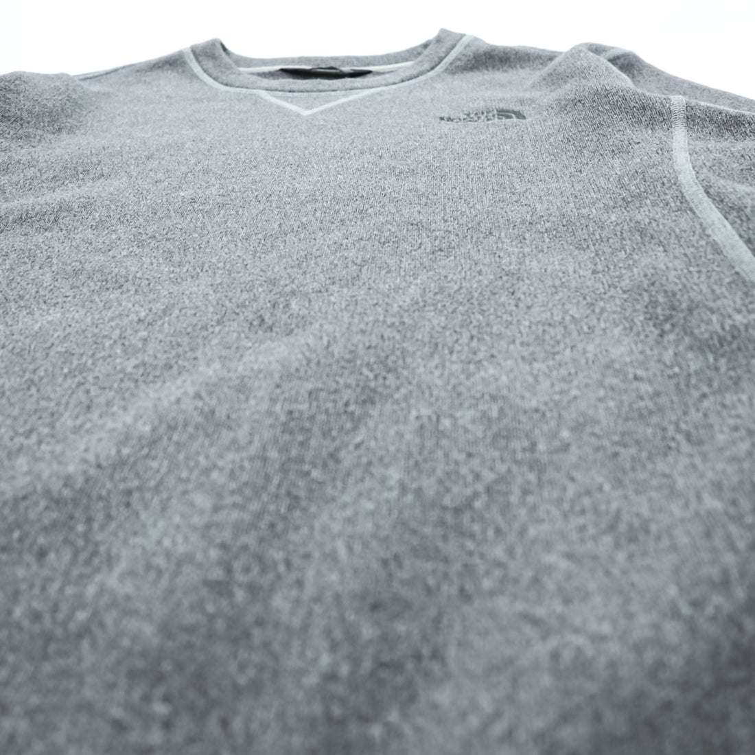 The North Face Crewneck Sweatshirt Grey L Embroidered Logo V-Stitch Pullover