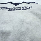 Vintage 90s Medallion Sweatshirt M Made in USA Double V Gusset Sparkies Breakfast Ad