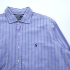 Polo Ralph Lauren 90s Classic Fit Horizontal Striped Shirt XL Blue STANTON Small Pony Embroidery