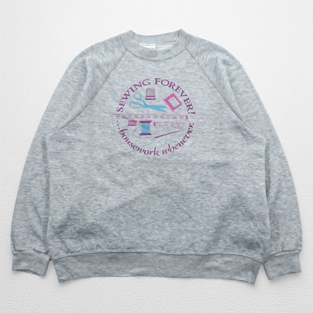 80年代 USA製 ヴィンテージ BW BASETT-WALKER スウェット トレーナー L グレー ラグラン コットン