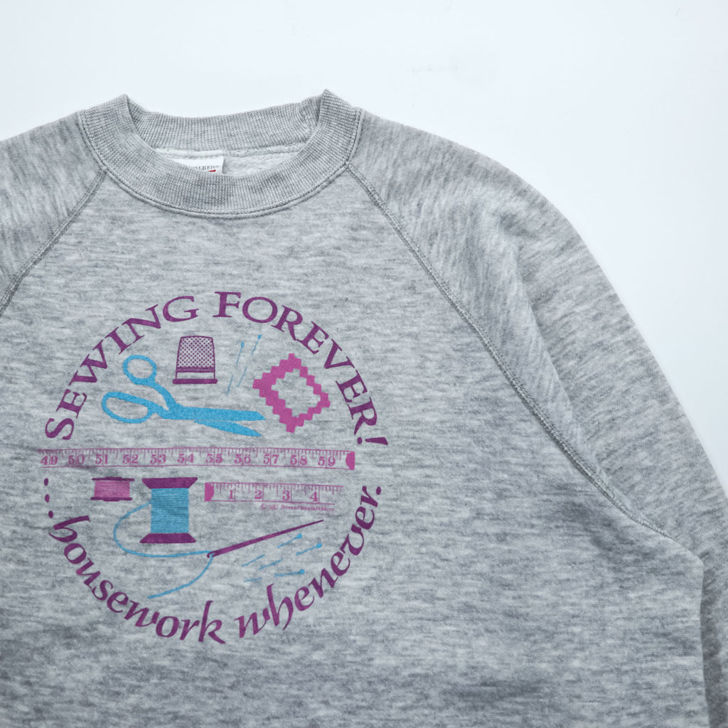 80年代 USA製 ヴィンテージ BW BASETT-WALKER スウェット トレーナー L グレー ラグラン コットン