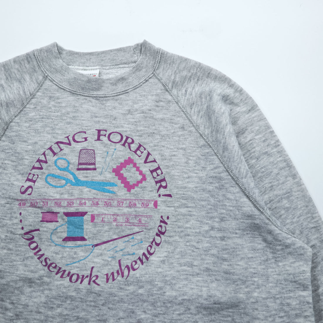 80年代 USA製 ヴィンテージ BW BASETT-WALKER スウェット トレーナー L グレー ラグラン コットン