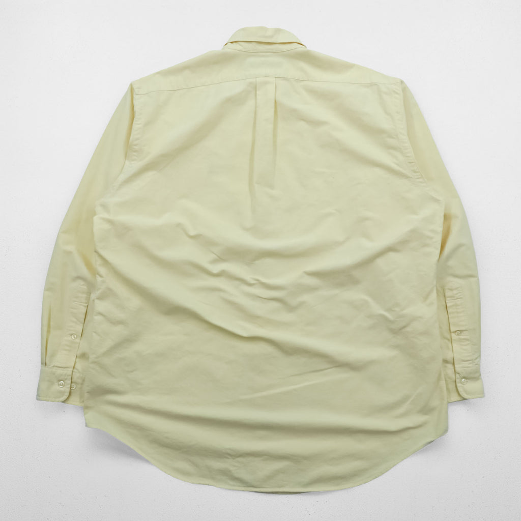 Ralph Lauren 90s Oxford button-down shirt, size XL and up, yellow, YARMOUTH logo, small pony embroidery.