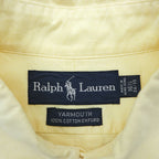 Ralph Lauren 90s Oxford button-down shirt, size XL and up, yellow, YARMOUTH logo, small pony embroidery.