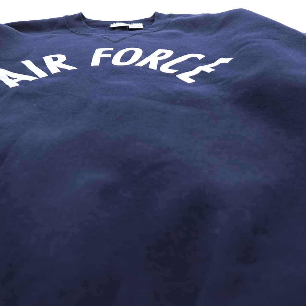 Vintage 90s SOFFE Air Force Sweatshirt Navy Blue Size L Made in USA V-Gusset Military