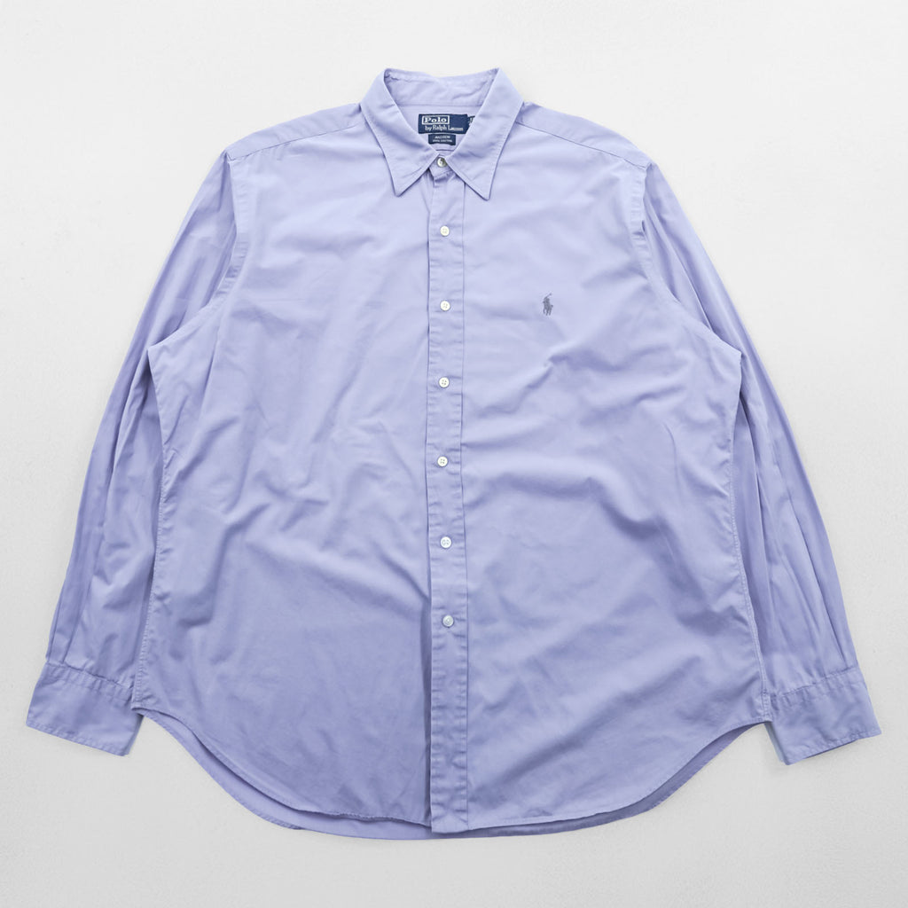 Polo Ralph Lauren 90s Regular Collar Shirt, Size XL and up, Blue, with Andrew Small Pony Embroidery
