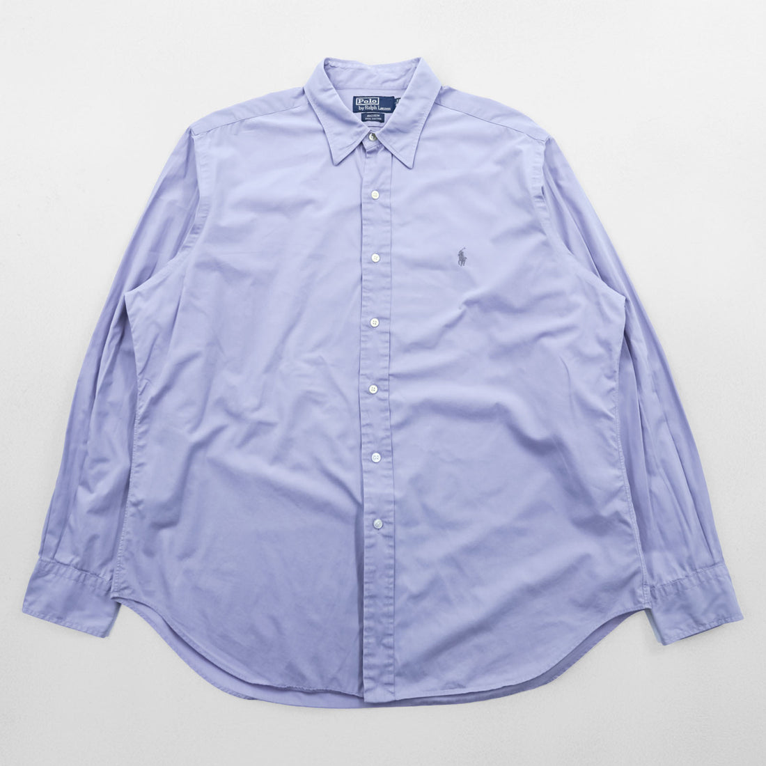 Polo Ralph Lauren 90年代 レギュラーカラー シャツ XL ブルー ANDREW スモールポニー 刺繍 ロゴ