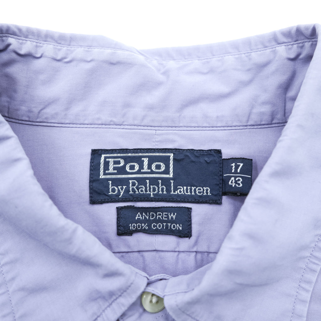 Polo Ralph Lauren 90s Regular Collar Shirt, Size XL and up, Blue, with Andrew Small Pony Embroidery