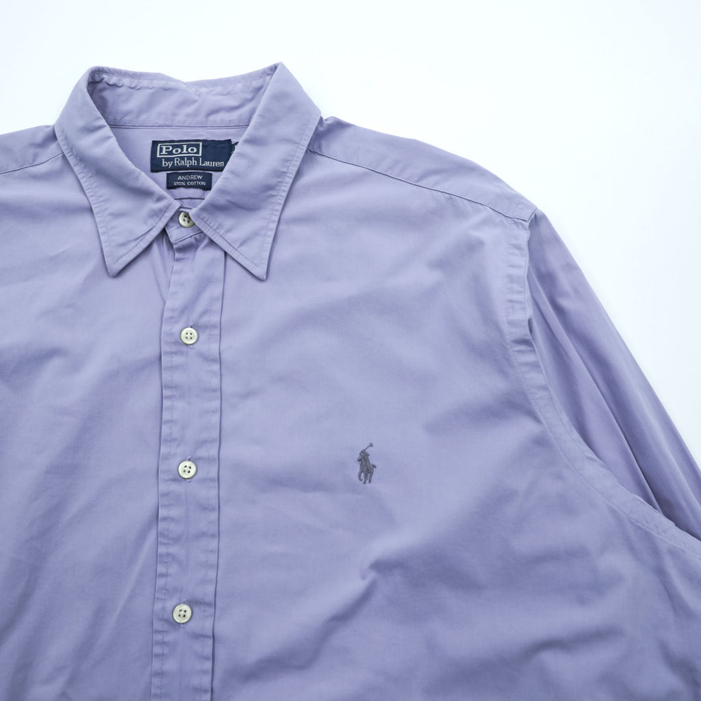 Polo Ralph Lauren 90s Regular Collar Shirt, Size XL and up, Blue, with Andrew Small Pony Embroidery
