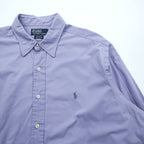 Polo Ralph Lauren 90s Regular Collar Shirt, Size XL and up, Blue, with Andrew Small Pony Embroidery