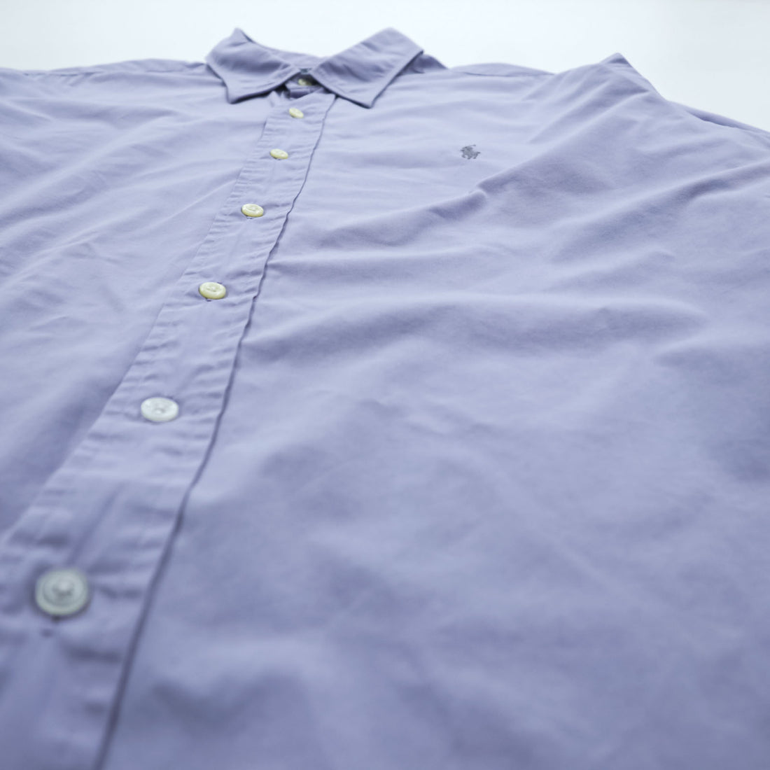 Polo Ralph Lauren 90s Regular Collar Shirt, Size XL and up, Blue, with Andrew Small Pony Embroidery