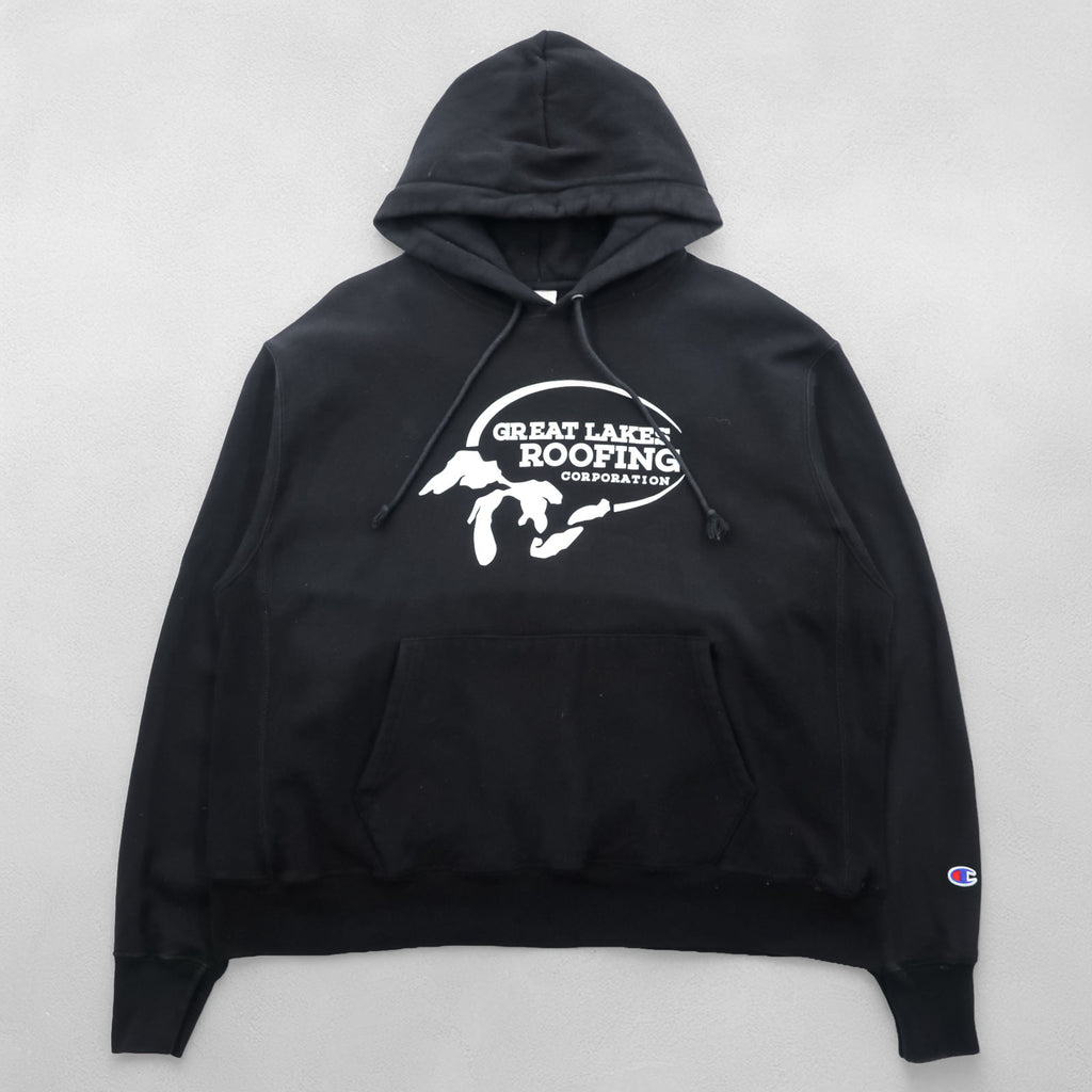 Champion Reverse Weave Hoodie, Size XL Black, Blue Tag, Reissue