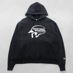 Champion Reverse Weave Hoodie, Size XL Black, Blue Tag, Reissue