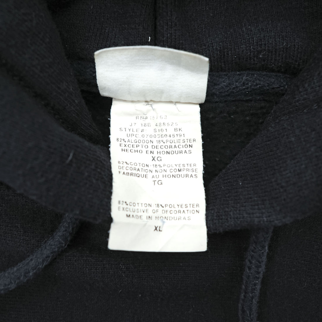 Champion Reverse Weave Hoodie, Size XL Black, Blue Tag, Reissue