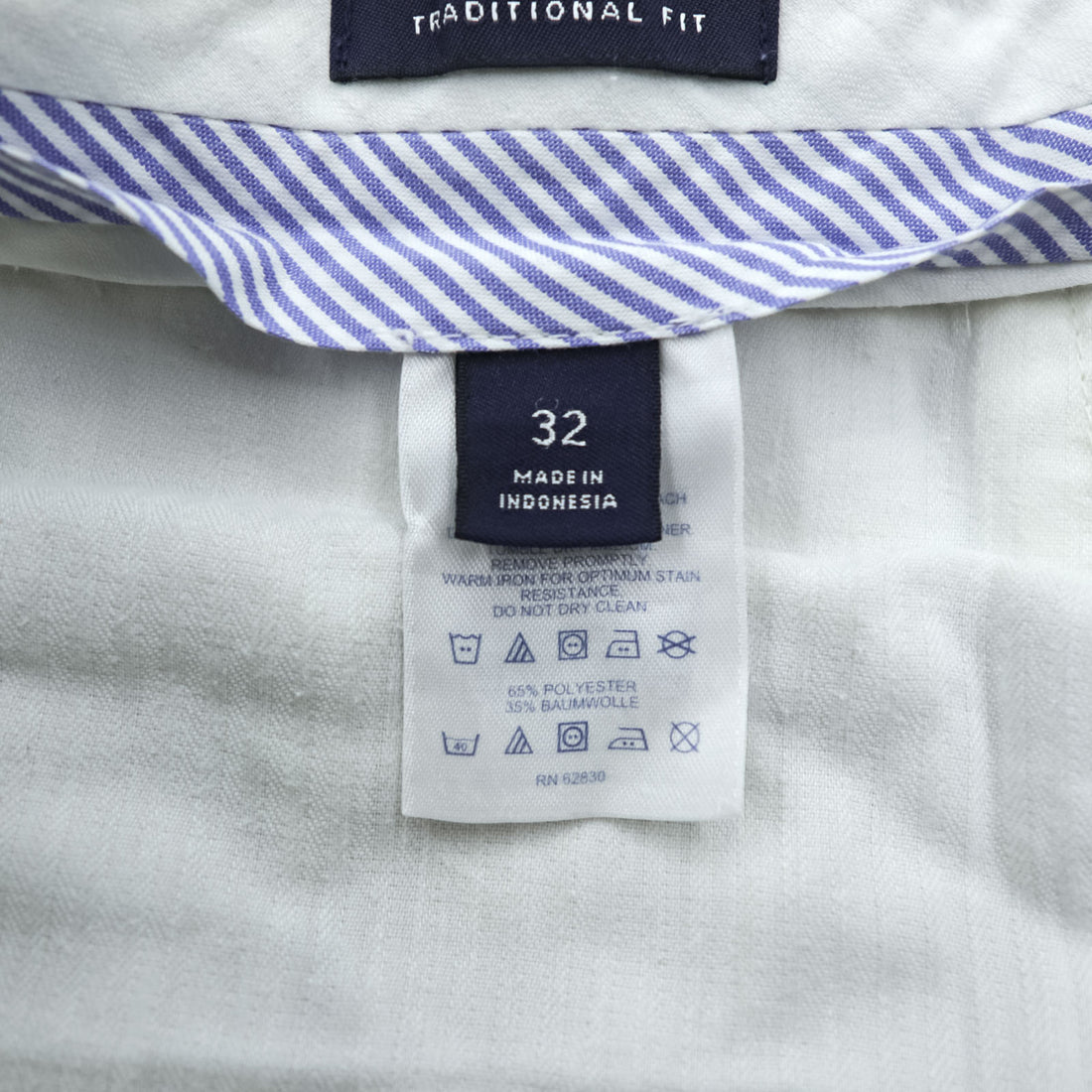 LANDS' END 2タック ワイド チノパンツ M ベージュ TRADITIONAL FIT コットン