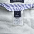 LANDS' END 2タック ワイド チノパンツ M ベージュ TRADITIONAL FIT コットン