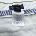 LANDS' END 2タック ワイド チノパンツ M ベージュ TRADITIONAL FIT コットン