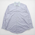 Brooks Brothers USA製 ワイドカラー クレリックシャツ ドレスシャツ L パープル ホワイト ストライプ ALL EGYPTIAN COTTON WOVEN IN ITALY