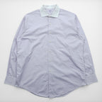Brooks Brothers USA製 ワイドカラー クレリックシャツ ドレスシャツ L パープル ホワイト ストライプ ALL EGYPTIAN COTTON WOVEN IN ITALY