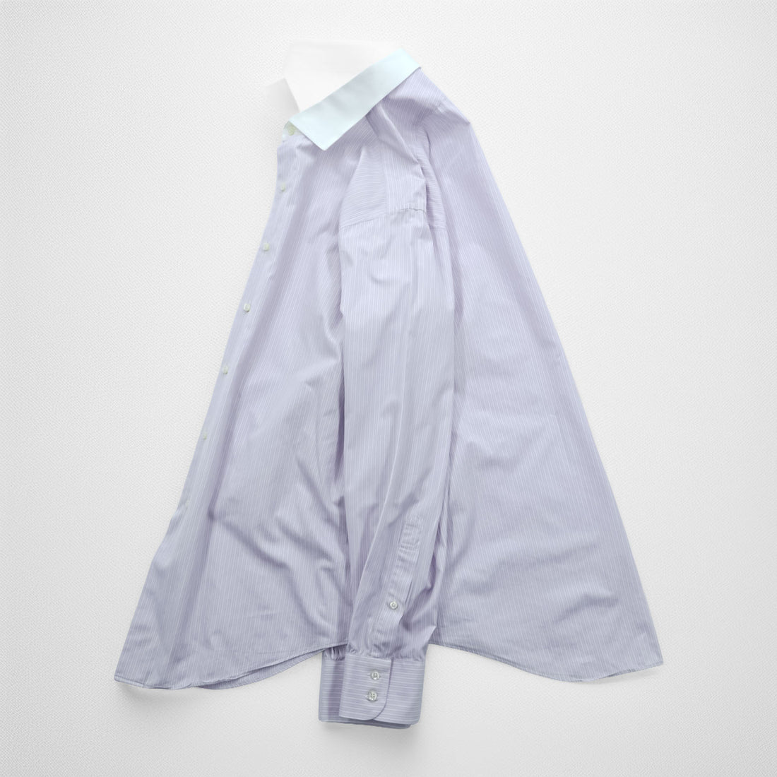 Brooks Brothers USA製 ワイドカラー クレリックシャツ ドレスシャツ L パープル ホワイト ストライプ ALL EGYPTIAN COTTON WOVEN IN ITALY