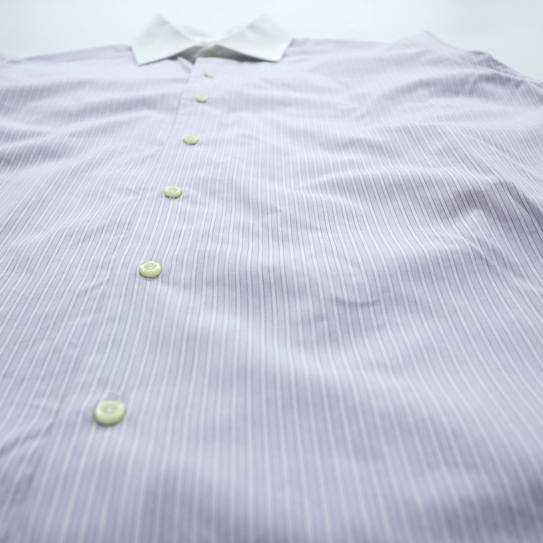 Brooks Brothers USA製 ワイドカラー クレリックシャツ ドレスシャツ L パープル ホワイト ストライプ ALL EGYPTIAN COTTON WOVEN IN ITALY