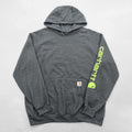 Carhartt Loose Fit Hoodie, Size L, Gray, Sleeve Logo, TS0288-M