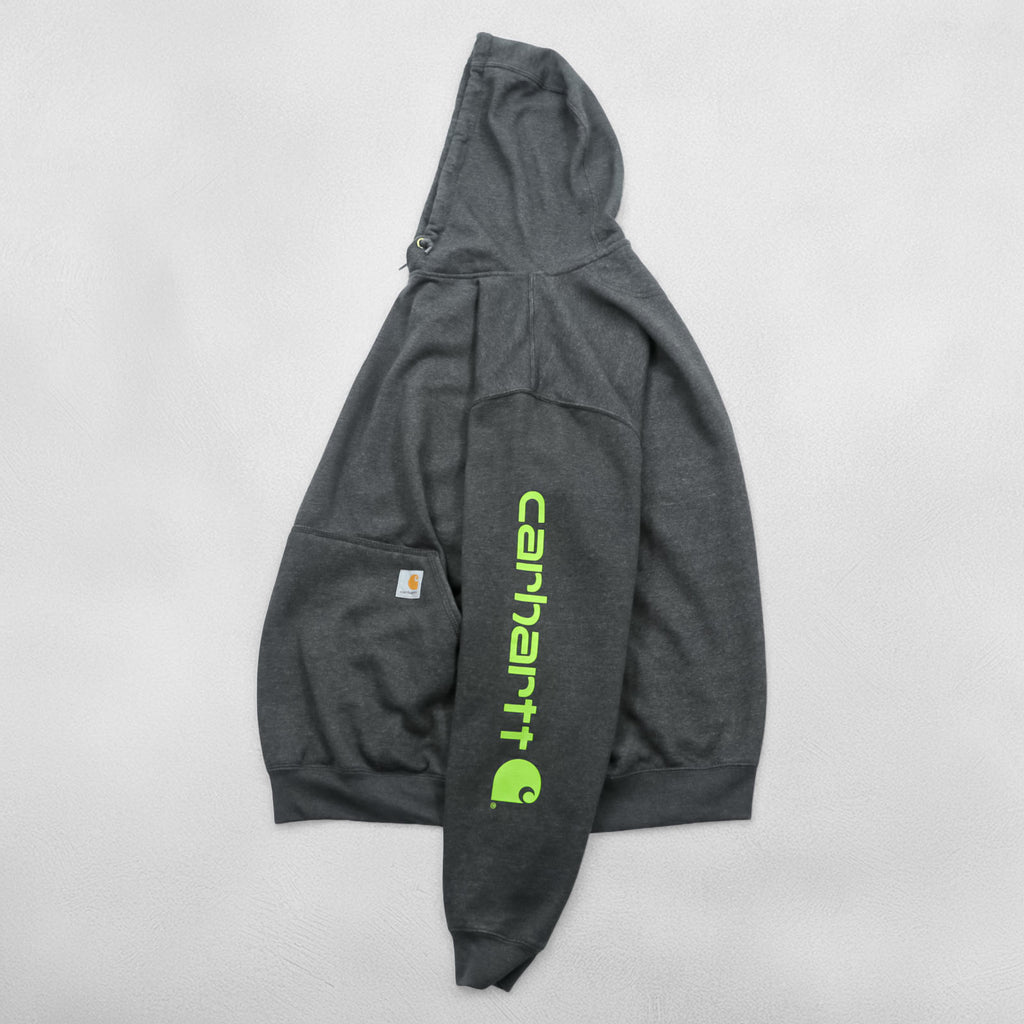 Carhartt Loose Fit Hoodie, Size L, Gray, Sleeve Logo, TS0288-M