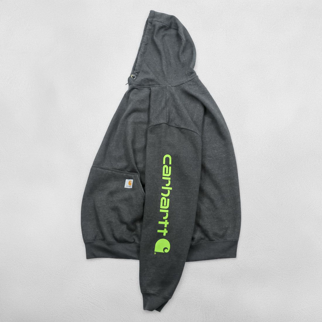 Carhartt Loose Fit Hoodie, Size L, Gray, Sleeve Logo, TS0288-M