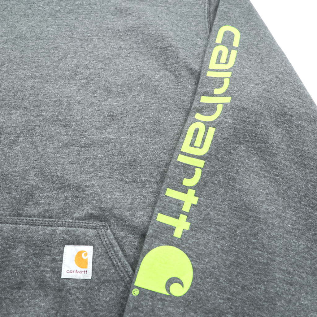 Carhartt Loose Fit Hoodie, Size L, Gray, Sleeve Logo, TS0288-M