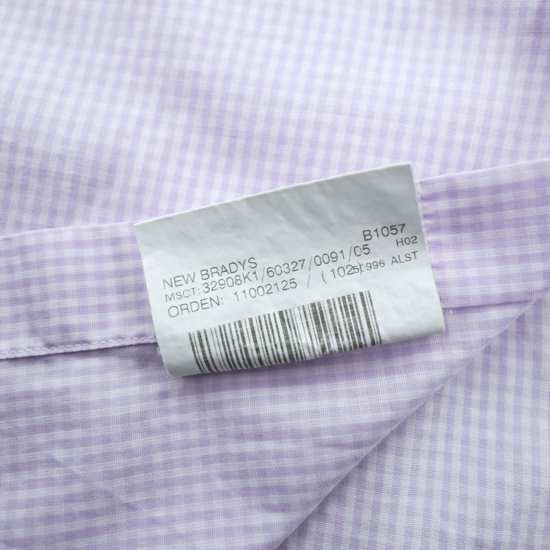 BURBERRY button-down shirt, size XL and up, checked pattern, single-point logo, purple, white. NEW BRADYS