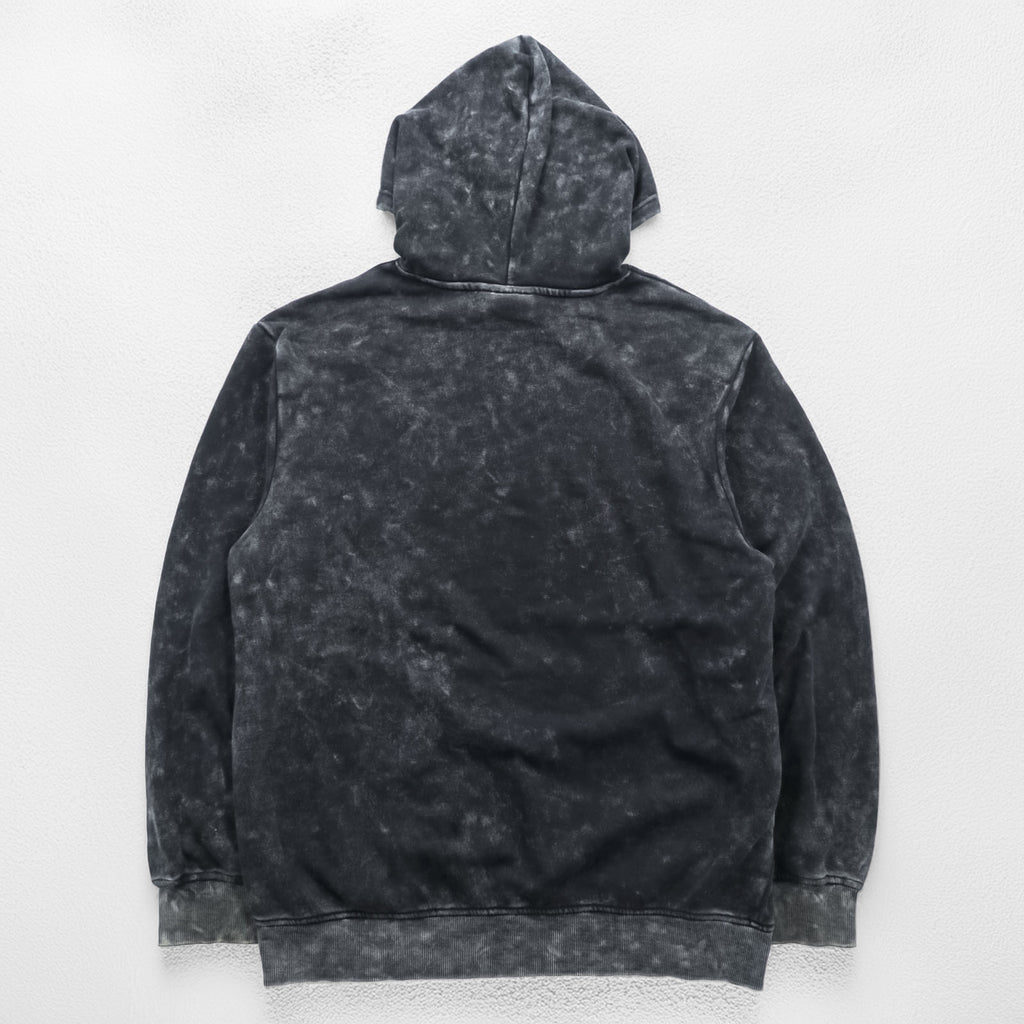 AC/DC Logo Hoodie Black Acid Wash Bleached Pullover Rock Band Sweatshirt