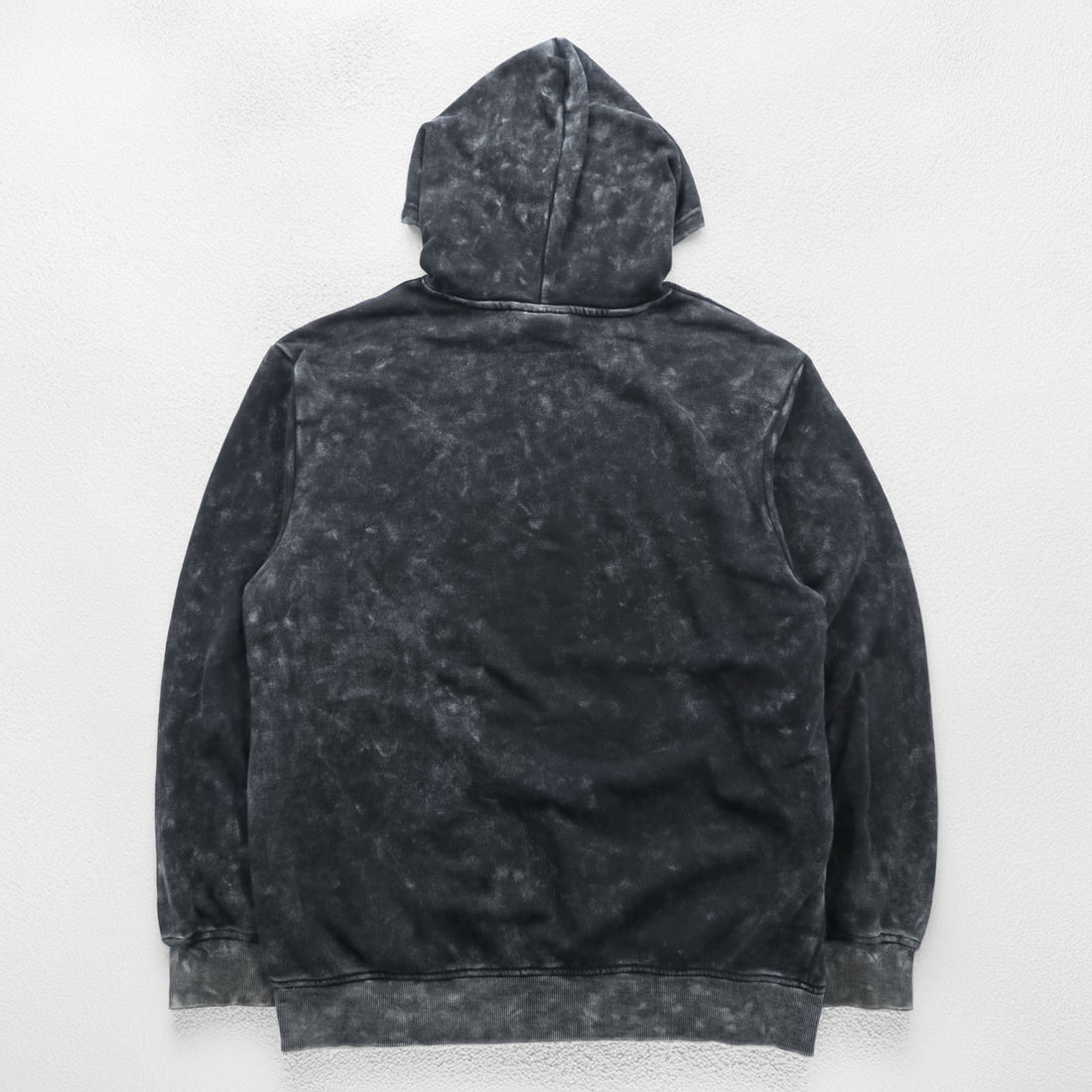 AC/DC Logo Hoodie Black Acid Wash Bleached Pullover Rock Band Sweatshirt